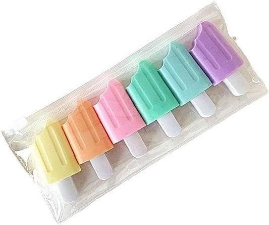 6 Pcs Mini Highlighter Ice Shaped Marker Pen for Office Supplies Writing Stationery Attractive and Fashion Liquid Highlighters Markers and Highlighters