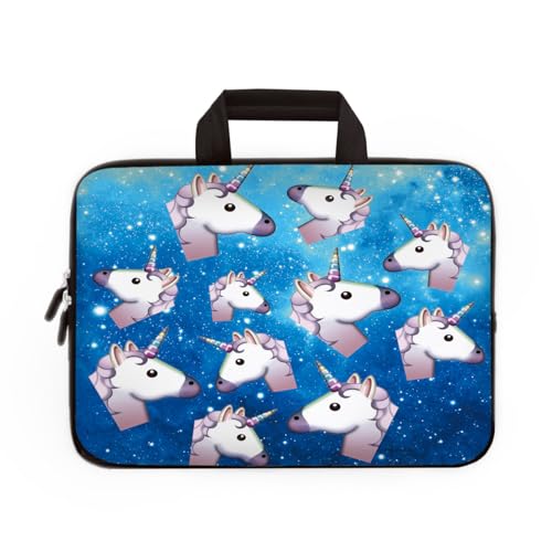 14 15 15.4 15.6 inch Laptop Handle Bag Computer Protect Case Pouch Holder Notebook Sleeve Neoprene Cover Soft Carrying Travel for Dell Lenovo Toshiba HP Chromebook ASUS Acer (Blue Unicorn) - color: Blue Unicorn