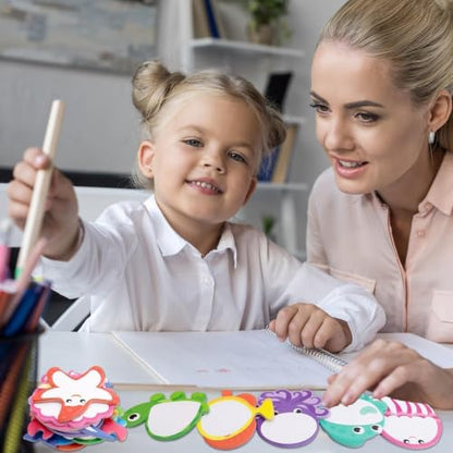 Fancy Land 24 Pads Cute Sticky Notes Cartoon Animal Pattern Sticky Notes for Teachers Classrooms 720 Sheets Memo Pads Teacher Appreciation Gift Home Office Supplies Ocean - style: Ocean