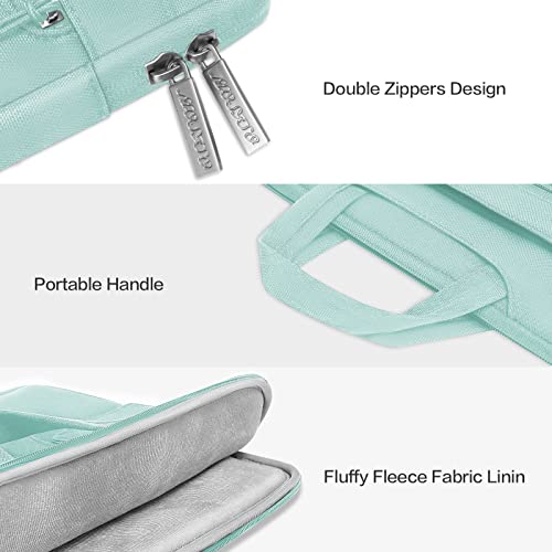 MOSISO Laptop Shoulder Bag Polyester Flapover Briefcase Sleeve Case | Compatible with MacBook Air/Pro,13-13.3 inch Notebook,Compatible with MacBook Pro 14 inch M5 M4 M3 M2 M1 2026, Mint Green - color: Mint Green, size: 13.3 inch