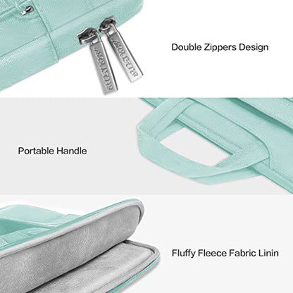 MOSISO Laptop Shoulder Bag Polyester Flapover Briefcase Sleeve Case | Compatible with MacBook Air/Pro,13-13.3 inch Notebook,Compatible with MacBook Pro 14 inch M5 M4 M3 M2 M1 2026, Mint Green - color: Mint Green, size: 13.3 inch