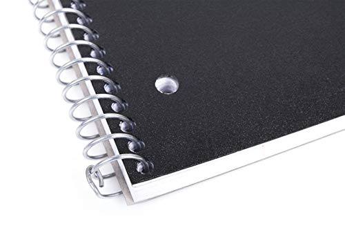 Mintra Office Durable Spiral Notebooks, 1 Subject, (Black, 4x4 Graph 1pk), 100 Sheets, Poly Pocket, Moisture Resistant Cover, School, Office, Business, Professional - color: Black, size: 4x4 Graph 1pk