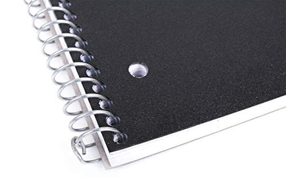 Mintra Office Durable Spiral Notebooks, 1 Subject, (Black, Wide Ruled 3 Pack), 100 Sheets, Poly Pocket, Moisture Resistant Cover, Strong Chipboard back, For School, Office, Business - color: Black, size: Wide Ruled 3pk