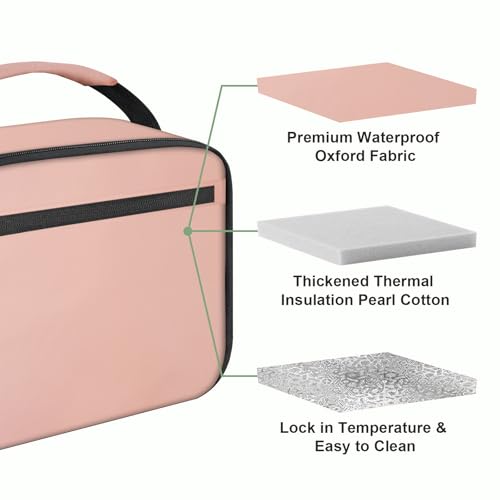 Kids Lunch Box for Boys Girls Lunch Bag Insulated Durable Lunchbox Children Lunch Tote Bag for School Pink - color: Pink
