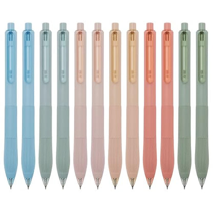 Linbsunne Gel Pens Black Ink Pens for Office 0.5mm Fine Point Pens Smooth Writing Retractable Work Pen (Macaron 12 pcs) - color: Macaron 12pcs