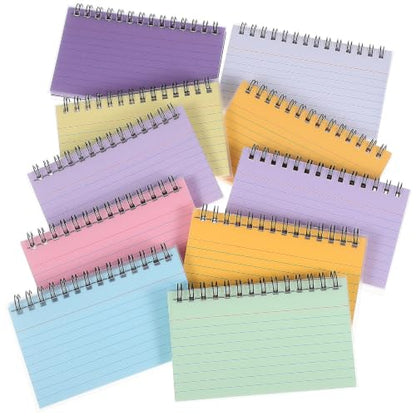 GRADENEVE 10 Pcs Spiral Notepads with Easy Tear-off Sheets and Horizontal Lines, Compact Design Small Notebooks for Classroom Study and Inspiration Recording