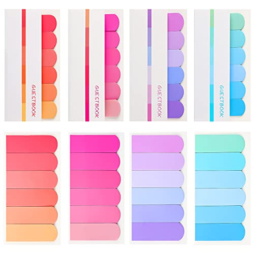 Marspark 960 Pcs Book Tabs for Annotating 3 Inch Colorful Morandi Sticky Index Tab Paste Transparent Notes Writable Pages Labels Marker Flag Strip Binders Notebooks Classify Files(8 Sets)