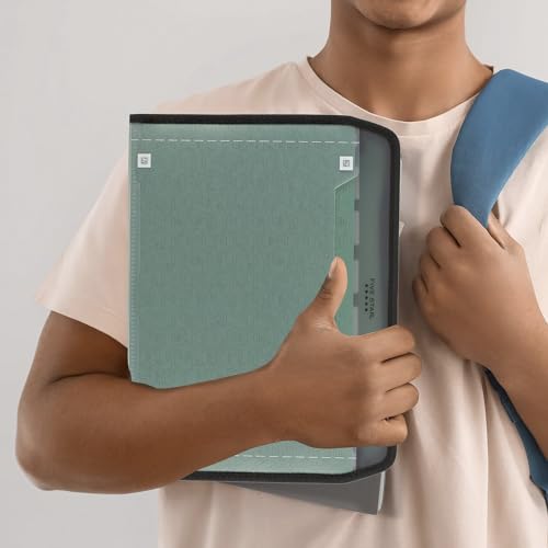 Five Star Expanding File Organizer + Study App, 7-Pocket Accordian File Organizer, Zipper Closure, Holds 11" x 8-1/2", Seaglass Green (350099C-ECM)