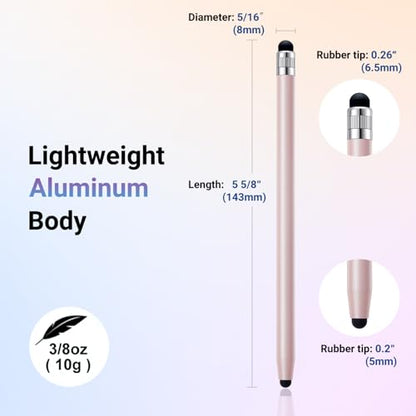 LINFANC 12Pcs Stylus Pen for Touchscreen, 2-in-1 High Precision & Sensitivity Stylus Pen for iPad/iPhone/Android Smartphones and Tablets Compatible with All Touch Screens