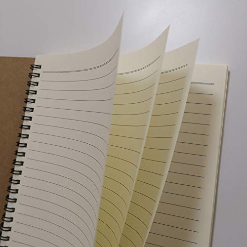 YUREE Spiral Notebook/Spiral Journal Lined, B5 Hard Kraft Cover Wire Bound Notebook Ruled, 70 Sheets (140 Pages), 10.5" x 7.3", Brown - color: 1 Pack-Brown