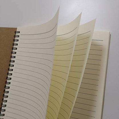 YUREE Spiral Notebook/Spiral Journal Lined, B5 Hard Kraft Cover Wire Bound Notebook Ruled, 70 Sheets (140 Pages), 10.5" x 7.3", Brown - color: 1 Pack-Brown