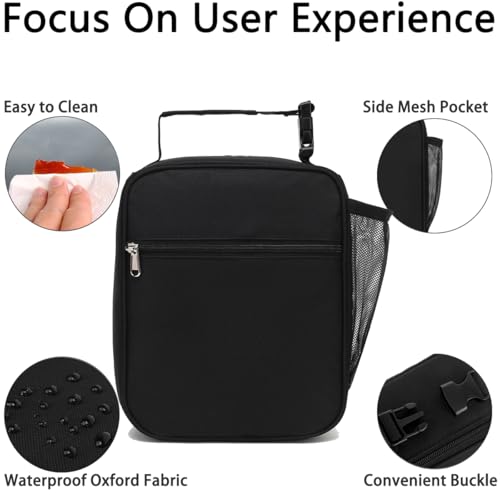 GYEUKHAM Insulated Lunch Bag for Women Girl Teen large Insulated Kid Lunch Bag,Large Reusable Cute Cooler Bag for School Work Picnic,Black Alphabet - color: Black Alphabet