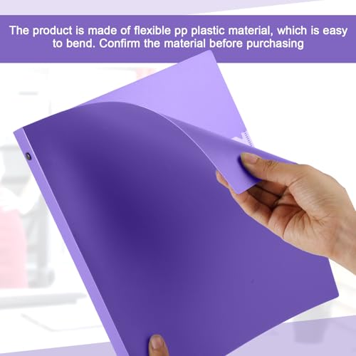 Henoyso 36 Pcs Purple 1.5 Inch 3 Ring Plastic Binder Bulk, 1 1/2 Inch Soft Flexible Binders Three Round Rings Fit 8.5x11 Papers for School Office Home File Organization Supplies - color: Purple