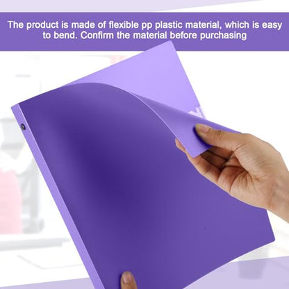 Henoyso 36 Pcs Purple 1.5 Inch 3 Ring Plastic Binder Bulk, 1 1/2 Inch Soft Flexible Binders Three Round Rings Fit 8.5x11 Papers for School Office Home File Organization Supplies - color: Purple