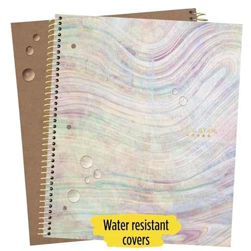 Five Star Spiral Notebooks, 1 Subject, College Ruled, 11" x 8-1/2", Cute Designs Bright Colors, 3 Pack, Design May Vary.