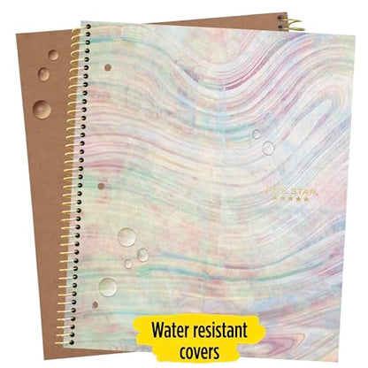 Five Star Spiral Notebooks, 1 Subject, College Ruled, 11" x 8-1/2", Cute Designs Bright Colors, 3 Pack, Design May Vary.