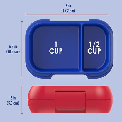 Bentgo Kids Snack Leak-Proof 2 Compartment Bento-Style Container | For Snacks & Small Meals, Easy-Open Latch, Dishwasher Safe, BPA-Free for School, Daycare, & Sports, Ages 3+ (Red/Royal) - color: Red/Royal