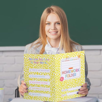 Funrous 24 Pcs Writing Pocket Folders Bulk Classroom Homework Folders with Two Pocket Composition Take Home Folder Gifts for Classroom Home Office Elementary Students Teachers School Supplies