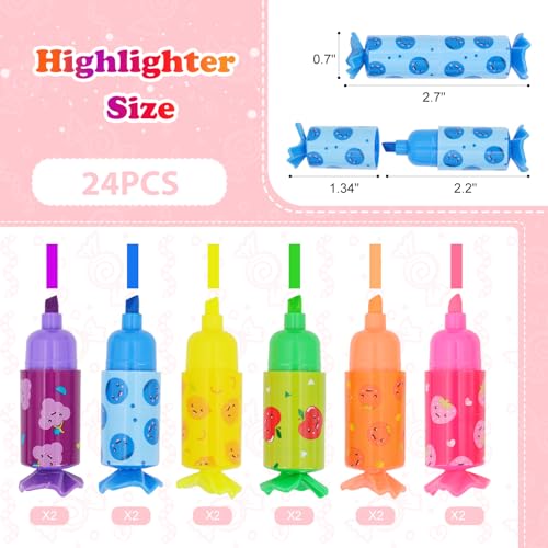 24/48/120 Pieces Highlighters - 6 Colors in Mini Highlighters, Glitter Highlighter Great for Writing, Drawing, and Coloring