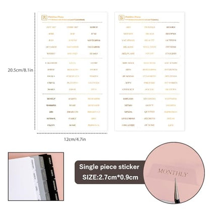 DY.2ten Clear 6-Tab Dividers for 6 Ring Binder, A6 Index, 6 Hole Sturdy Plastic Insertable Notebook Planner Tabs