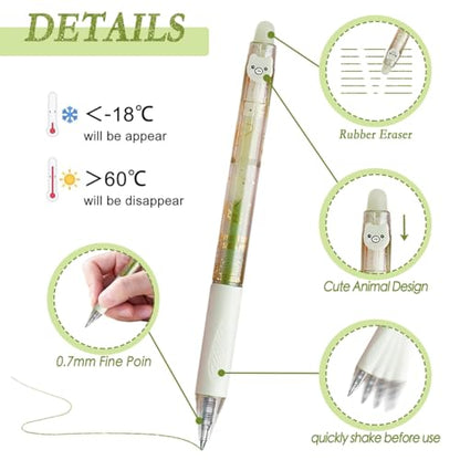 12PCS Cute Glitter Erasable Gel Pens, Multicolor Fine Point 0.7mm, Retractable, for Journaling, Drawing, Note Taking - color: Multicolor