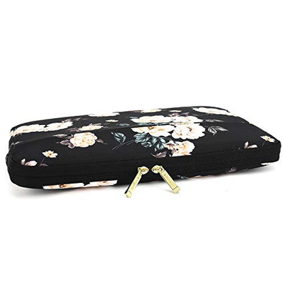KAYOND 15 inch Laptop Sleeve, Compatible with MacBook pro 15.4 ，MacBook Air 15.4 MacBook pro 16 and 15.6 inch Notebook Computer, Water Repellent Laptop Bag,Shockproof case(15-15.6 inch, Black Peony) - color: Black Peony, size: 15-15.6 inch