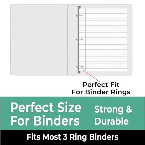 Rosmonde 24 Pack Loose Leaf Paper Bulk, 3600 Sheets, College Ruled Paper | Bulk Office Filler Paper, 8" x 10.5", 150 Sheets/Pack, Bulk Notebook Paper, 3 Hole Punched, College Ruled Paper For Binder - color: College Ruled, size: 24 Pack (3600 Sheets)