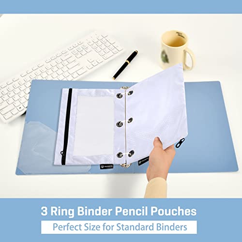 Binder Pouches,Lavender Pencil Pouch for 3 Ring Binder 2 Pack Clear Pencil Bag with Zipper for Office School Supplies - color: Lavender