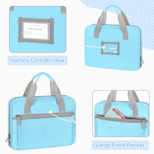 YARWO 2026 Upgraded Zipper Binder with 3 Pencil Pouches, 3 Ring Binder Bag | Small File Organizer, Multi Pockets, Padded Sleeve Fits 13” iPad, ID window, 1.2" O Ring, for School, Office, Work, Blue - color: Blue