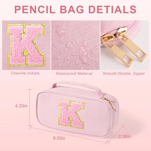 YOOLIFE Cute Pencil Case for Girls, Pink Pencil Pouch Bag, Aesthetic Pen Pouch School Supplies for Teen Girls, I (Pink) - color: Pink, style: I