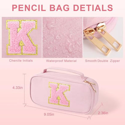 YOOLIFE Cute Pencil Case for Girls, Pink Pencil Pouch Bag, Aesthetic Pen Pouch School Supplies for Teen Girls, J (Pink) - color: Pink, style: J