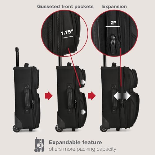 U.S. Traveler Rio Lightweight Softside Rolling Carry-on Suitcase, 2-Wheel Single, Black - color: Black, size: 21"