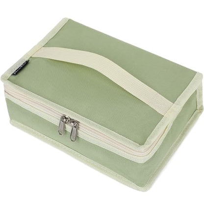 FlowFly Small Insulated Lunch box Portable Soft Bag Mini Cooler Thermal Meal Tote Kit with Handle for Work & School, Light Matcha - color: Light Matcha