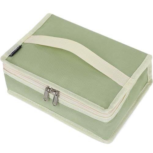 FlowFly Small Insulated Lunch box Portable Soft Bag Mini Cooler Thermal Meal Tote Kit with Handle for Work & School, Light Matcha - color: Light Matcha