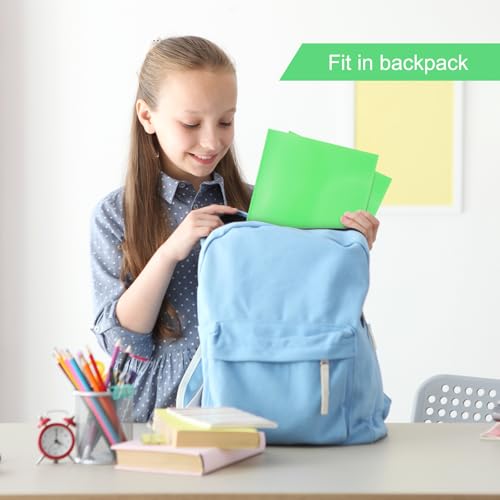ViVin Sturdy Plastic Folder with Pockets,6 Pack,Heavy Duty Two Pocket 3 Prong Folders,Holds Letter Size Paper,File Folders with Business Card Slot for School Home and Office(Green) - color: Green, size: 6 PACK