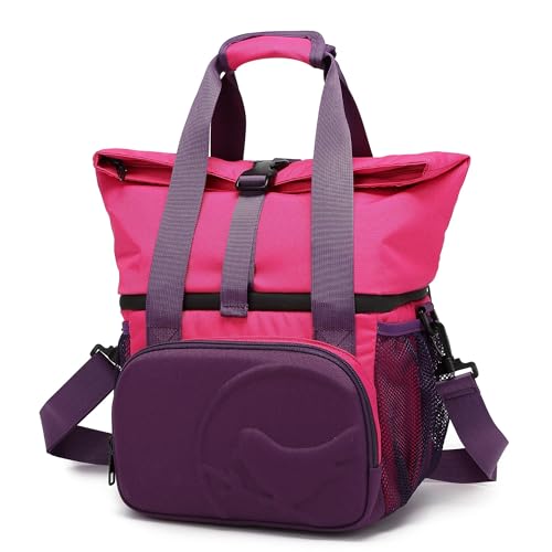 SUNNY BIRD Dual Compartment Lunch Bag Insulated Lunch Box for Women and Men (Purple) - color: Purple
