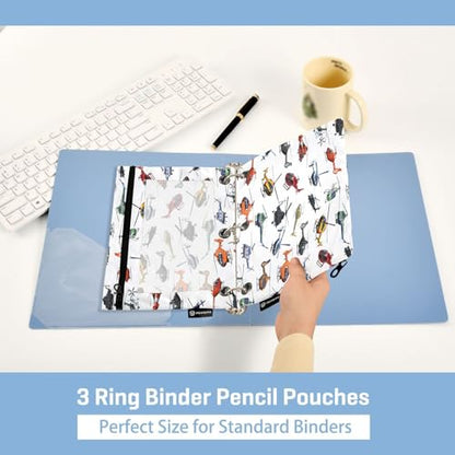 Helicopter Pencil Pouch for 3 Ring Binder, Binder Pencil Pouches with Clear Window Zipper Pencil Case for Office College Supplies, 2PCS (B0302) - color: B0302