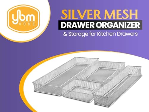 Ybm Home Silver Mesh Drawer Cabinet and or Shelf Organizer Bins, School Supply Holder Office Desktop Organizer Basket 1595s (1, 6x6x2 Inch) - size: 6x6x2 Inch