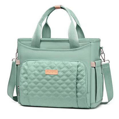 AIJIEKE Large Insulated Lunch Bag for Women Men, Work Lunch Box Tote, Green | Leakproof, durable multi-compartment cooler. Reusable with shoulder strap. Perfect for travel meal prep, picnic, beach - color: Green