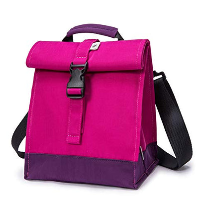 SUNNY BIRD Insulated Lunch Bag Rolltop Lunch Box (Purple) - color: Purple