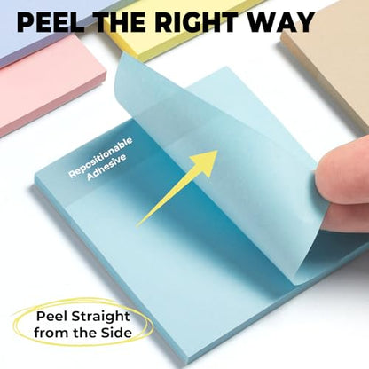 M&G 18 Pads Sticky Notes 3x3 Inch, Self Sticky Notes 9 Soft Pastel Colors, Easy to Stick Self-Stick Note Pads, Office and School Supplies for Home, Desk, and Notebook Use, 50 Sheets/Pad - style: Pastel 9 Colors（900 Sheets）