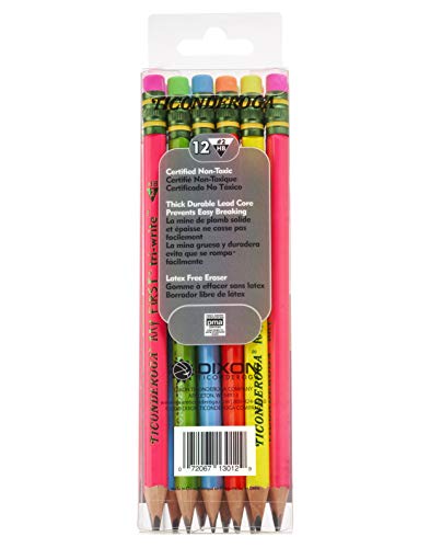 Ticonderoga My First Tri-Write Wood-Cased Pencils, Neon Colors, 12 Count (X13012) My First Pencils, Wood-Cased Soft, Pre-Sharpened, 12 Count (X33312)