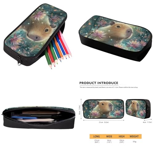 Cute Capybara School Backpack Set 3Pcs with Lunch Box Pencil Case Girls Backpacks Ages 6-18 Portable Lunch Bag Multifunctional Pencil Case Gift for Girls Boys - color: Capybara Cute