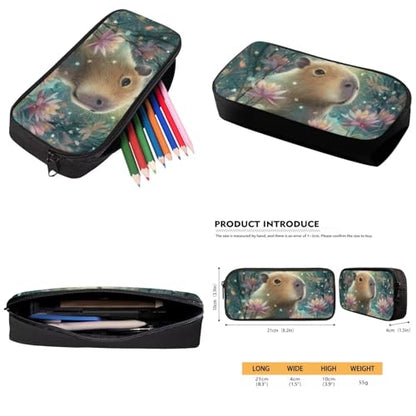 Cute Capybara School Backpack Set 3Pcs with Lunch Box Pencil Case Girls Backpacks Ages 6-18 Portable Lunch Bag Multifunctional Pencil Case Gift for Girls Boys - color: Capybara Cute