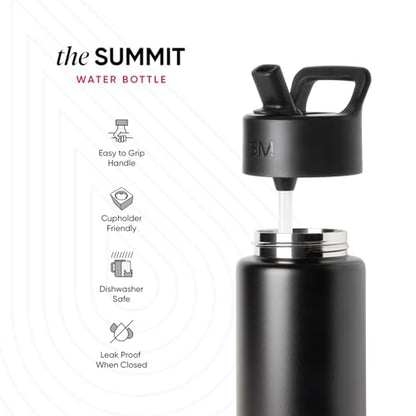 Simple Modern Kids Water Bottle with Straw Lid | 14oz Insulated Stainless Steel Kids Tumbler & Spill Proof Toddler Cup for School, Girls, Boys | Summit | Frolicking Kittens - color: -Frolicking Kittens, size: 14 Ounces