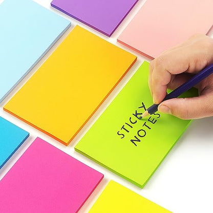 Winner Aura Sticky Notes 3x5 inch Bright Colors Self-Stick Pads 8 Packs 400 Sheets - color: 3x5 in 8 Pads
