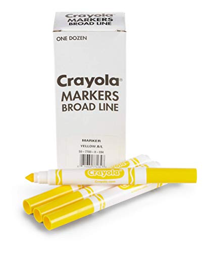 Crayola Broad Line Markers - Yellow (12ct), Markers For Kids, Bulk School Supplies For Classrooms & Teachers - color: Yellow