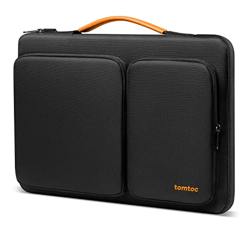 tomtoc 360 Protective Laptop Case for 13-inch New 2026 MacBook Air M5/A3449, M4/A3240, M3/A3113, M2/A2681, M1/A2337, MacBook Neo A18 Pro, 13-in Surface Pro 11th AI PC, Water-Resistant Carrying Bag - color: Black, size: 13 inch
