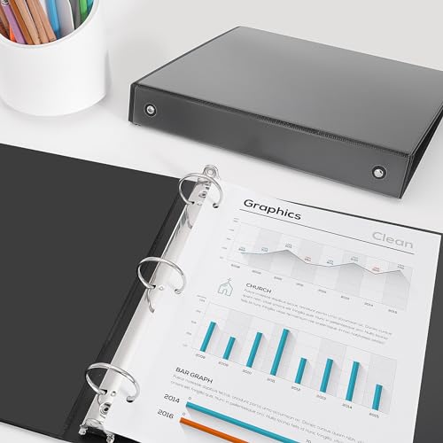 COMIX Sturdy 3 Ring Binder 1 inch with Clear View Cover, 1" Round Ring View Binder, PVC-Free, 200 Sheets Capacity of US Letter Size Paper, Office ＆ School Supplies, 6 Pack (Black) - color: Black, size: 1 Inch, style: 6 Pack