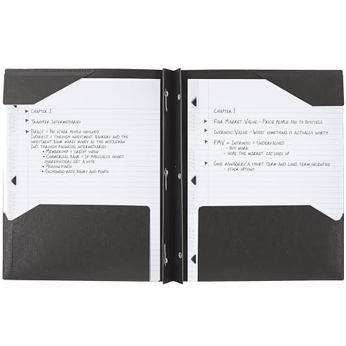 Five Star 2-Pocket Folder, Plastic Folder with Stay-Put Tabs and Prong Fasteners, Holds 8-1/2" x 11" Paper, Black (72113) - color: Black, size: 1 Count (Pack of 1)